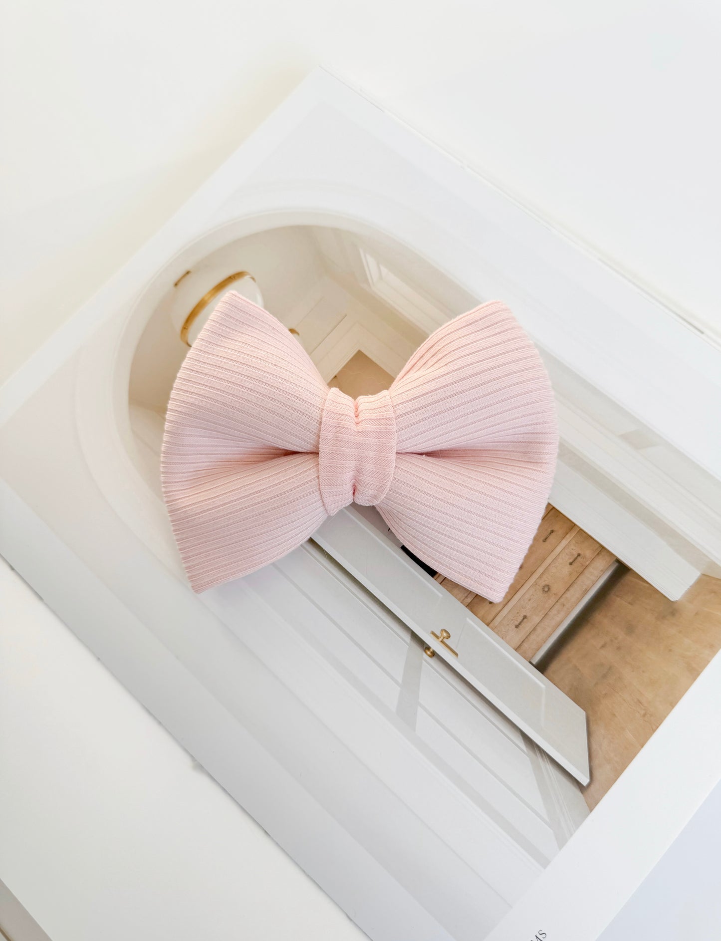Blush Pink Ribbed Bows