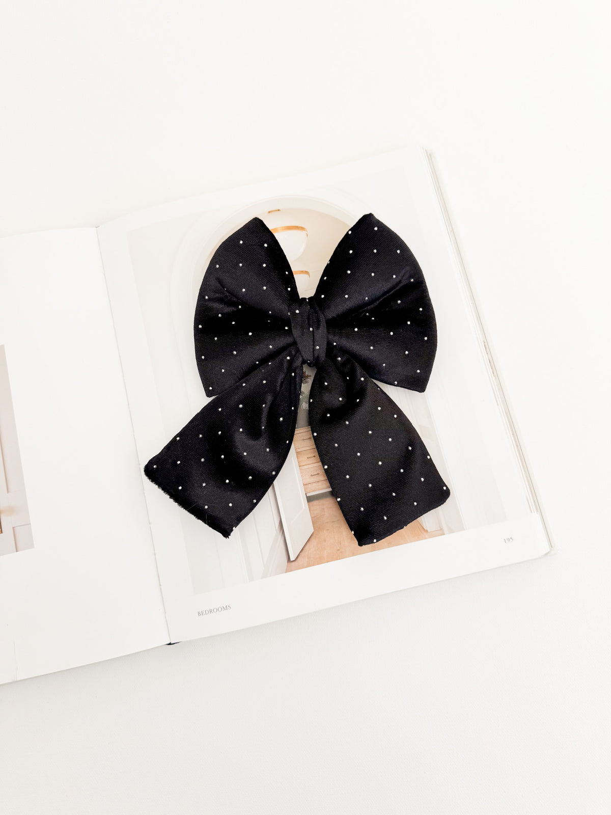 Black Rhinestone Bow