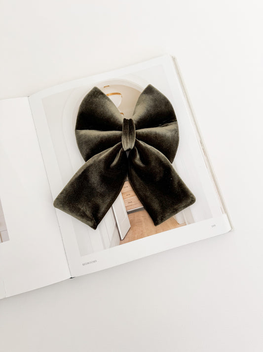 Green Velvet Bow