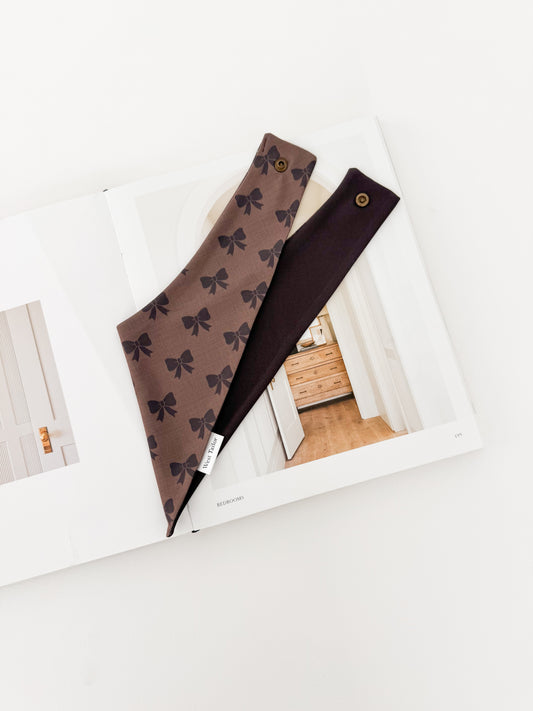 Brown Bows Reversible Bandana